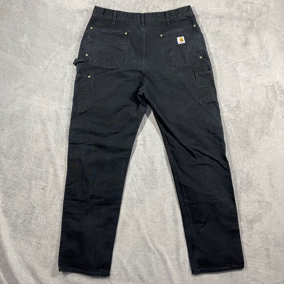 Vintage Carhartt Double Knee Black Carpenter Pants B0 1BLK USA Made Men’s 38x36 - Picture 8 of 10